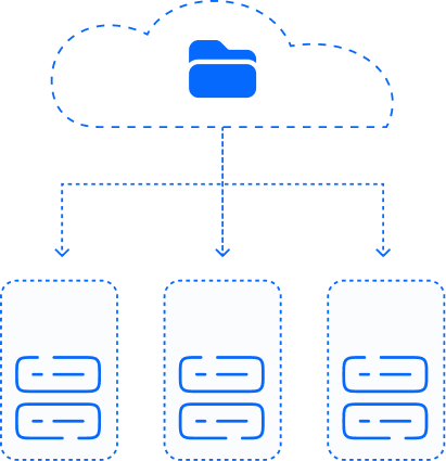 Cloud infrastructure connecting to servers